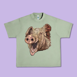 American Yorkshire Pig Face Urban Heavy Tee Designed By Lillyallendesigns