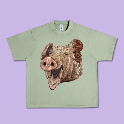 American Yorkshire Pig Face Urban Heavy Tee Designed By Lillyallendesigns