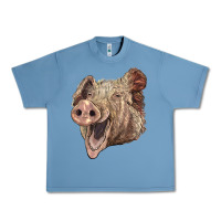 Pebble Blue american yorkshire pig face Urban Heavy Tee - LillyAllenDesigns