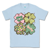 Dusty Blue st patricks day clover Classic Tee - MaliasSmallBusiness