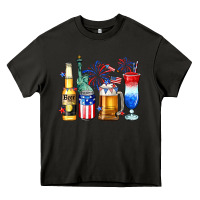 Asphalt 4th of July American drinks Heavy Core Tee - Neo Western