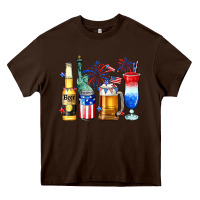 Chocolate Brown 4th of July American drinks Heavy Core Tee - Neo Western