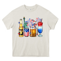 Cream 4th of July American drinks Heavy Core Tee - Neo Western