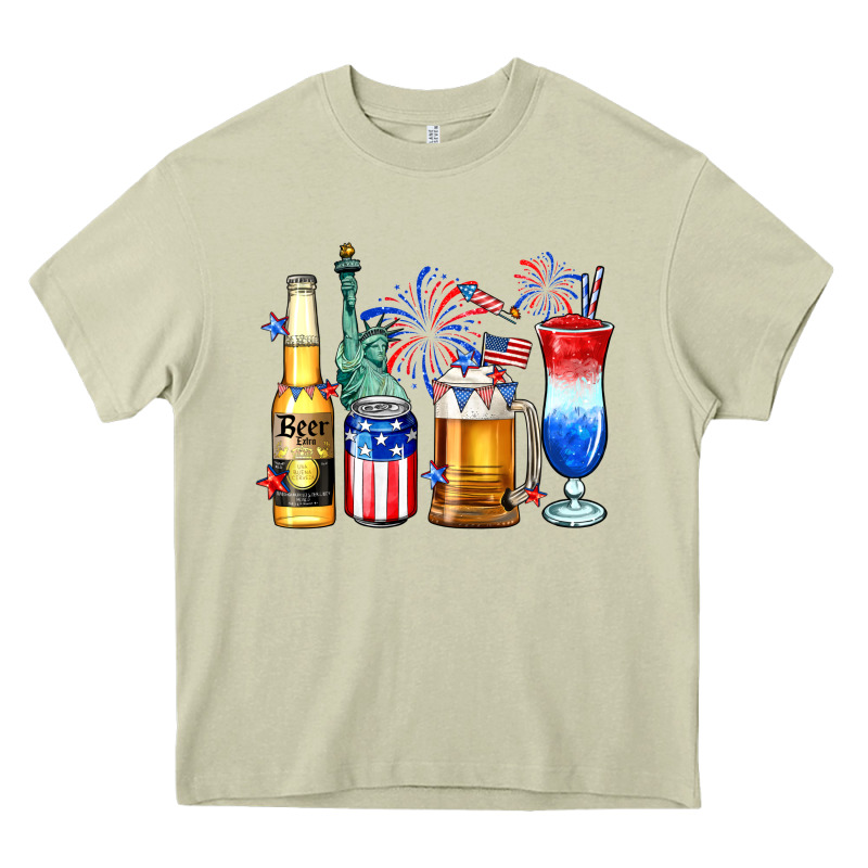 4th Of July American Drinks Heavy Core Tee by Neo Western | Teevron