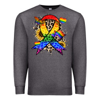 Charcoal Heather Pride ribbon Premium Sweatshirt - NancyCooperArtShop