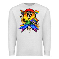 Oatmeal Heather Pride ribbon Premium Sweatshirt - NancyCooperArtShop