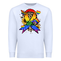 White Pride ribbon Premium Sweatshirt - NancyCooperArtShop
