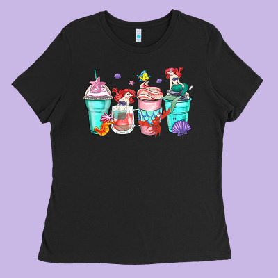 Ariel Coffee Cups Ladies Tee Designed By Zillion Design Studio