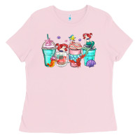 Bubblegum Pink ariel coffee cups Ladies Tee - Zillion Design Studio