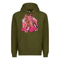 Army Green Cancer high heels Cancer Awareness Premium Hoodie - HowdyJamesFarm