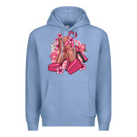Colony Blue Cancer high heels Cancer Awareness Premium Hoodie - HowdyJamesFarm