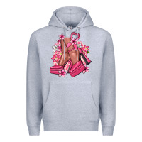 Heather Grey Cancer high heels Cancer Awareness Premium Hoodie - HowdyJamesFarm