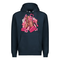 Navy Cancer high heels Cancer Awareness Premium Hoodie - HowdyJamesFarm