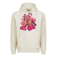 Oatmeal Heather Cancer high heels Cancer Awareness Premium Hoodie - HowdyJamesFarm