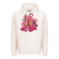 Pale Pink Cancer high heels Cancer Awareness Premium Hoodie - HowdyJamesFarm