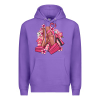 Purple Cancer high heels Cancer Awareness Premium Hoodie - HowdyJamesFarm