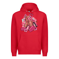 Red Cancer high heels Cancer Awareness Premium Hoodie - HowdyJamesFarm