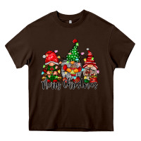 Chocolate Brown merry christmas gnomes Heavy Core Tee - CowhideDigitalArt