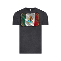 Vintage Black mexico flag black glitter leopard Vintage Tee - AdoDesignShop
