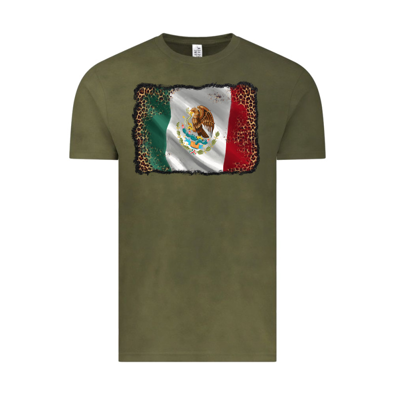 Mexico Flag Black Glitter Leopard Vintage Tee by AdoDesignShop | Teevron