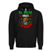 Black El Papa Mas Chingon Mexican Flag Zipper Hoodie - LillyAllenDesigns