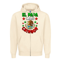 Sandshell El Papa Mas Chingon Mexican Flag Zipper Hoodie - LillyAllenDesigns