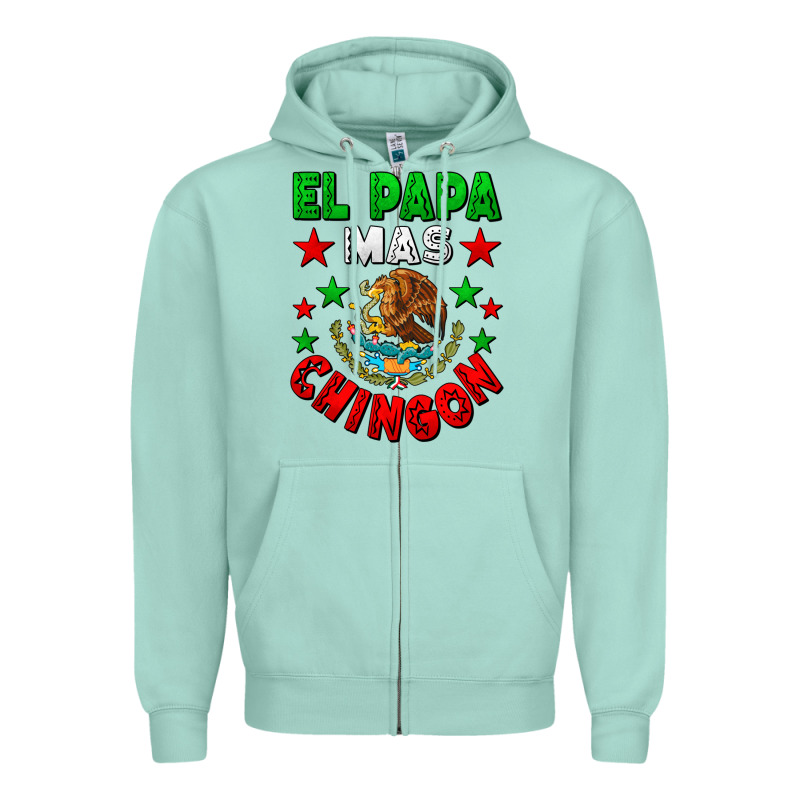 El Papa Mas Chingon Mexican Flag Zipper Hoodie by LillyAllenDesigns | Teevron