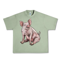 Oil Green american yorkshire pig Urban Heavy Tee - LillyAllenDesigns