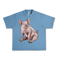Pebble Blue american yorkshire pig Urban Heavy Tee - LillyAllenDesigns