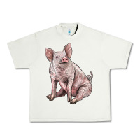 Pistachio american yorkshire pig Urban Heavy Tee - LillyAllenDesigns