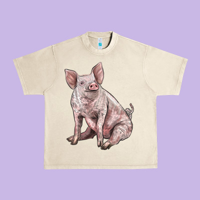 American Yorkshire Pig Urban Heavy Tee Designed By Lillyallendesigns