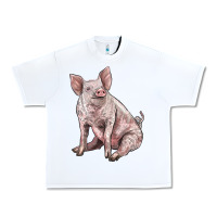 White american yorkshire pig Urban Heavy Tee - LillyAllenDesigns