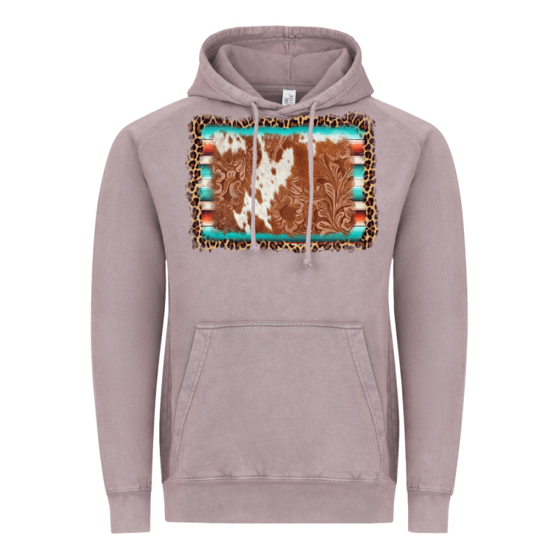 Leopard Serape Cowhide  Leather Background Vintage Hoodie by AdoDesignShop | Teevron