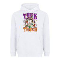 White trick or teach halloween Heavyweight Hoodie - NancyCooperArtShop