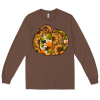 Chestnut Leopard cowhide sunflower pumpkin Long Sleeve Tee - NancyCooperArtShop