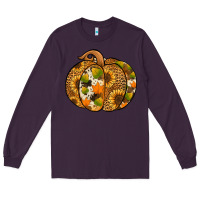 Plum Leopard cowhide sunflower pumpkin Long Sleeve Tee - NancyCooperArtShop