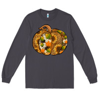 Smoke Leopard cowhide sunflower pumpkin Long Sleeve Tee - NancyCooperArtShop