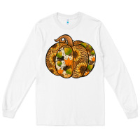 White Leopard cowhide sunflower pumpkin Long Sleeve Tee - NancyCooperArtShop