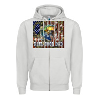 Dove Grey 4th of July Western Reel Cool Dad Bass Zipper Hoodie - LillyAllenDesigns