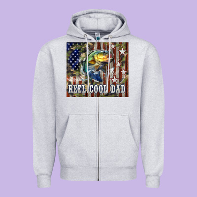 4th Of July Western Reel Cool Dad Bass Zipper Hoodie Designed By Lillyallendesigns
