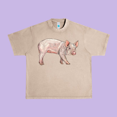 American Yorkshire Pig  Baby Urban Heavy Tee Designed By Lillyallendesigns