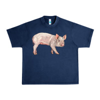 Navy american yorkshire pig  baby Urban Heavy Tee - LillyAllenDesigns