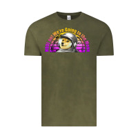 Vintage Olive doge coin hodl on we're going to the moon retro sunset Vintage Tee - Jasminsmagicworld