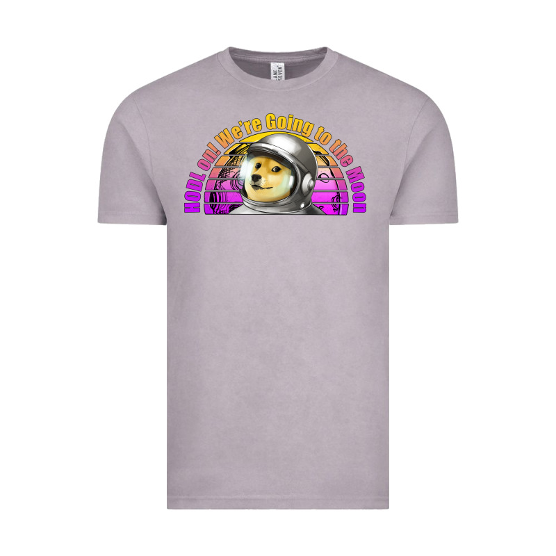 Doge Coin Hodl On We're Going To The Moon Retro Sunset Vintage Tee by Jasminsmagicworld | Teevron