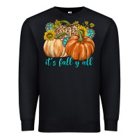 Black It's Fall Y'all Premium Sweatshirt - texasbilliewilder