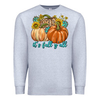 Heather Grey It's Fall Y'all Premium Sweatshirt - texasbilliewilder