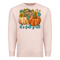 Pale Pink It's Fall Y'all Premium Sweatshirt - texasbilliewilder