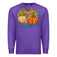 Purple It's Fall Y'all Premium Sweatshirt - texasbilliewilder