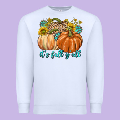 It's Fall Y'all Premium Sweatshirt Designed By Texasbilliewilder