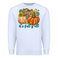 White It's Fall Y'all Premium Sweatshirt - texasbilliewilder